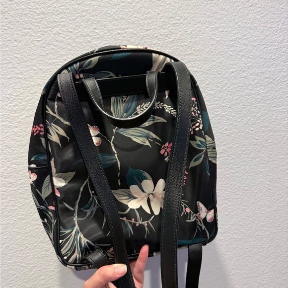 Kate Spade Black and Pink Floral Backpack